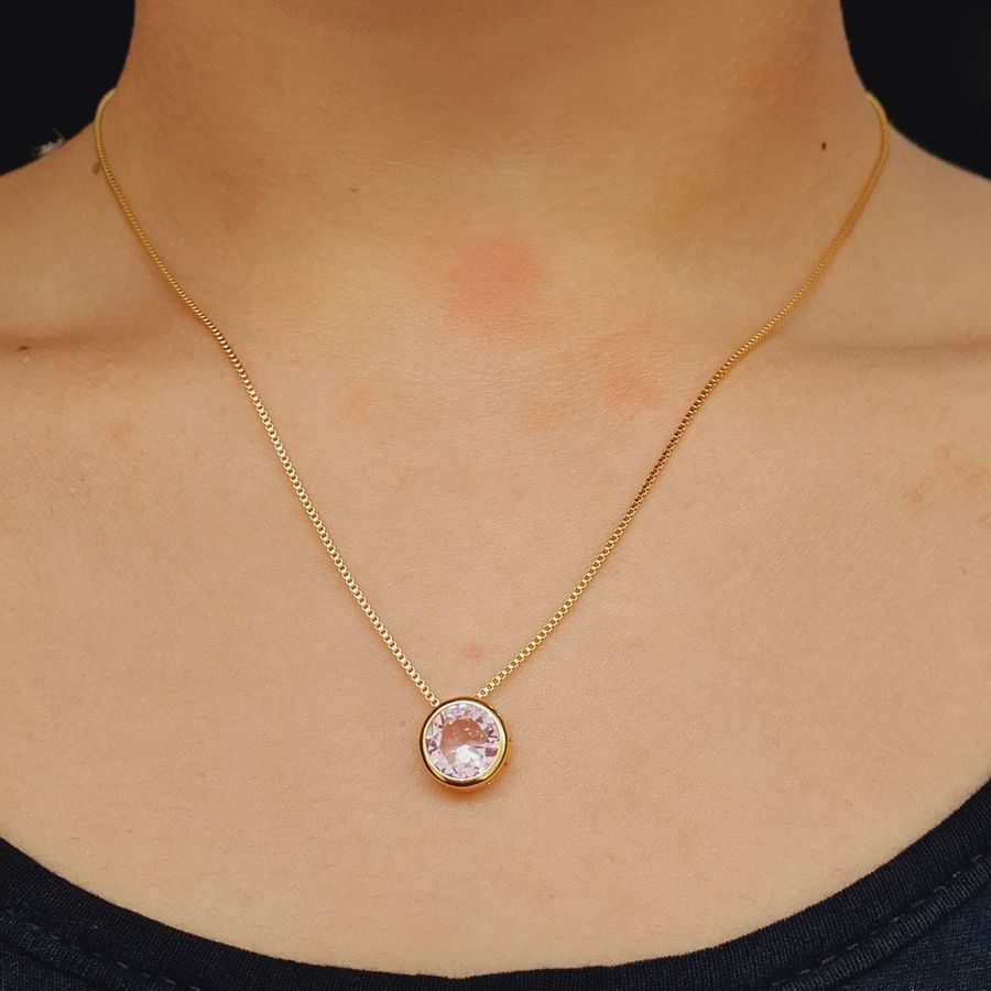 Conjunto Folheado a Ouro 18K Dourado Rosa 