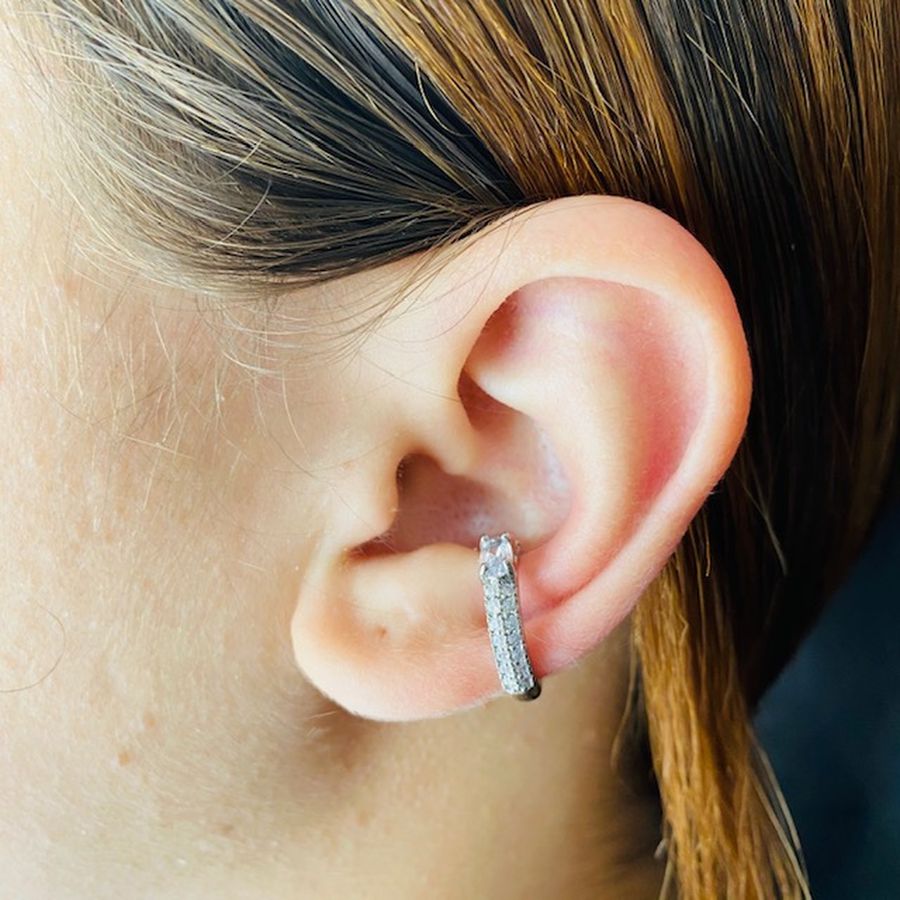 Piercing Fake (Uma Unidade) Zircônia Prata 