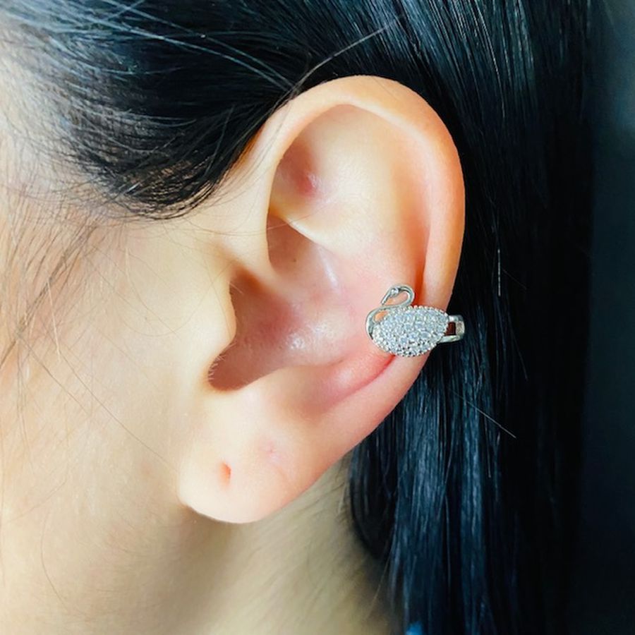 Piercing Fake (Uma Unidade) Zircônia Cisne Prata 