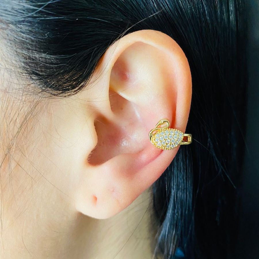 Piercing Fake (Uma Unidade) Zircônia Cisne Dourado 