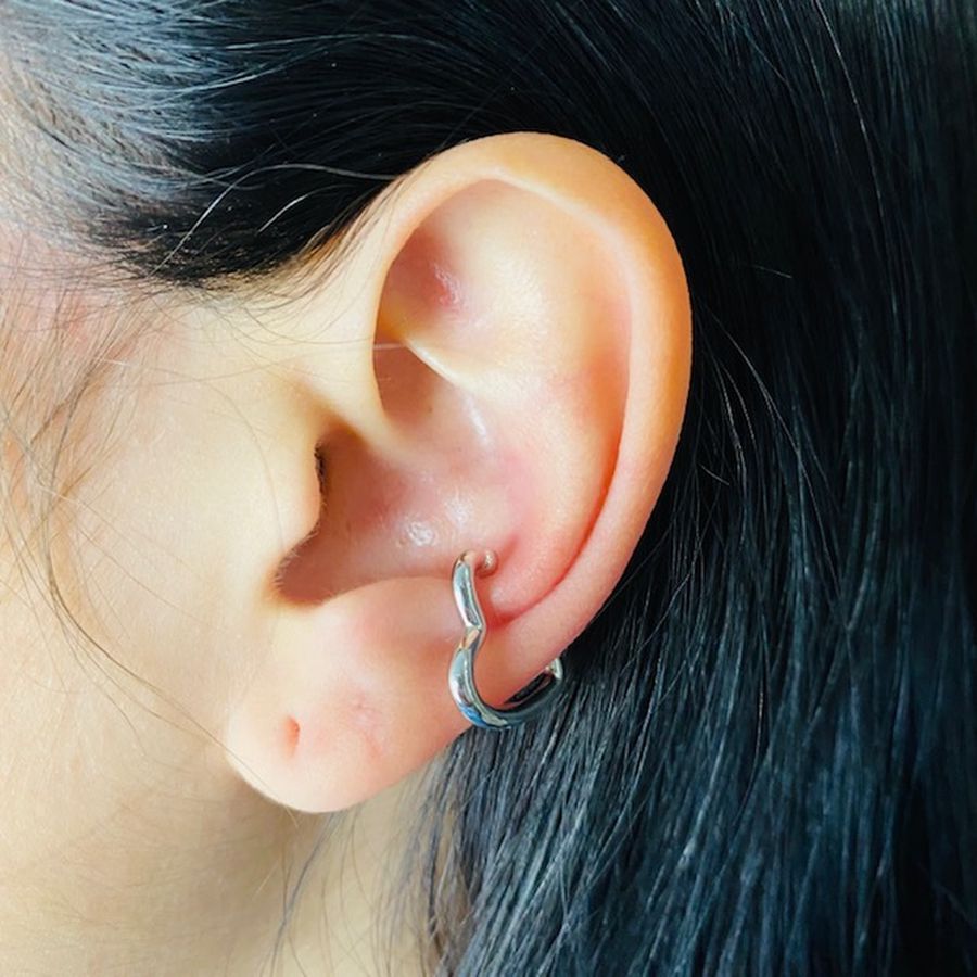 Piercing Fake (Duas Unidades) Coração Prata 