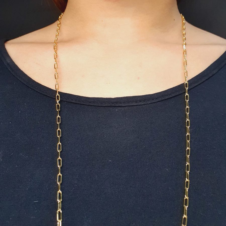 Colar Longo Dourado Elos 