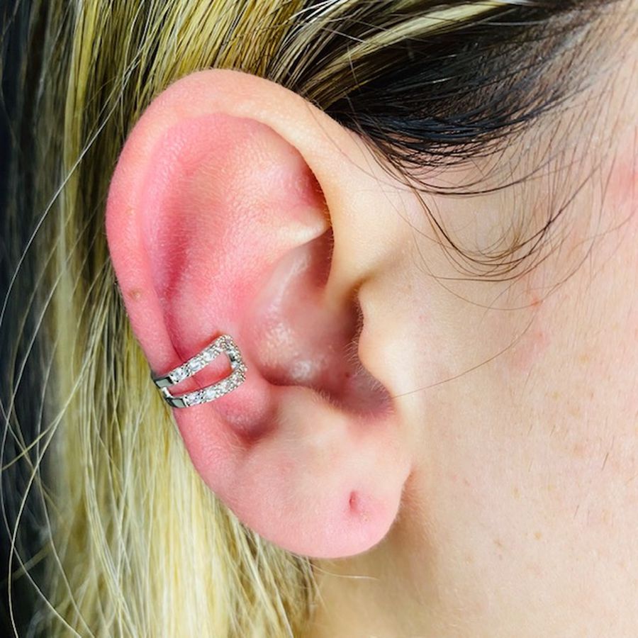 Piercing Fake Zircônia Prata 