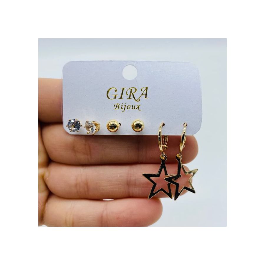 Kit De Brincos Estrela Dourado 