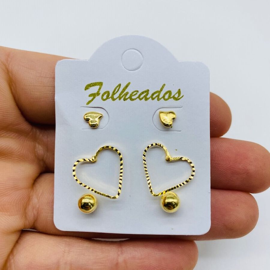 Kit De Brincos Folheados a Ouro 18K Esfera