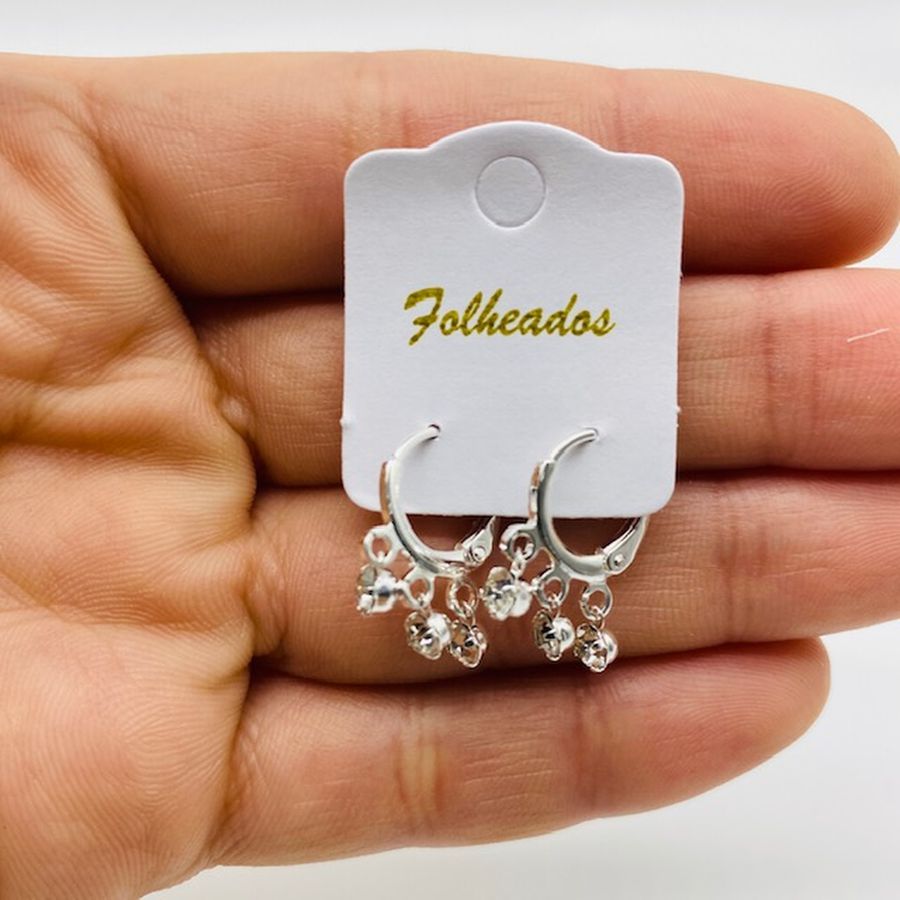 Mini Argola Folheada a Prata Pontos De Luz 
