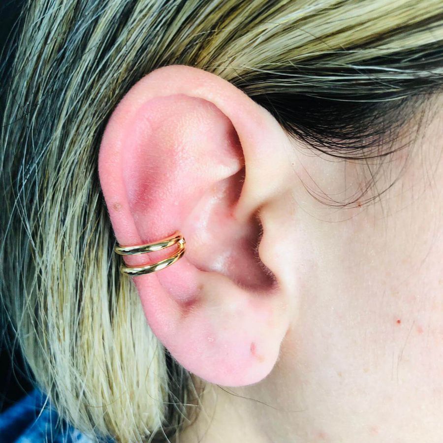 Piercing Fake (Duas Unidades) Dourado 