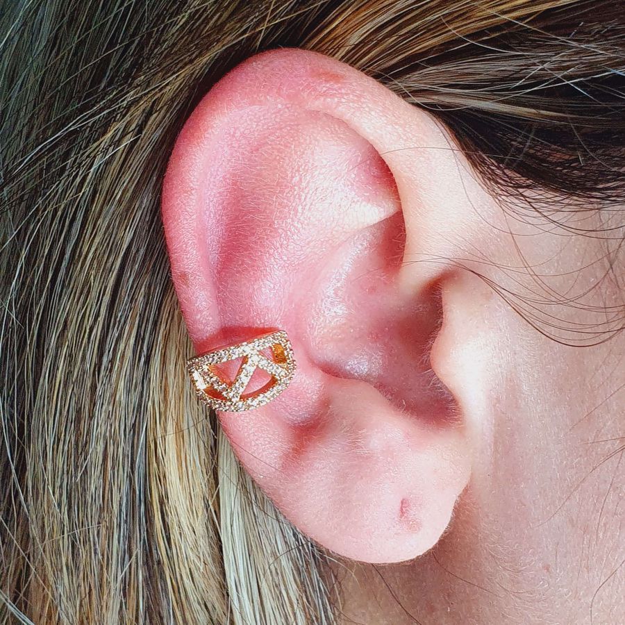 Piercing Fake (Uma Unidade) Zircônia Dourado 