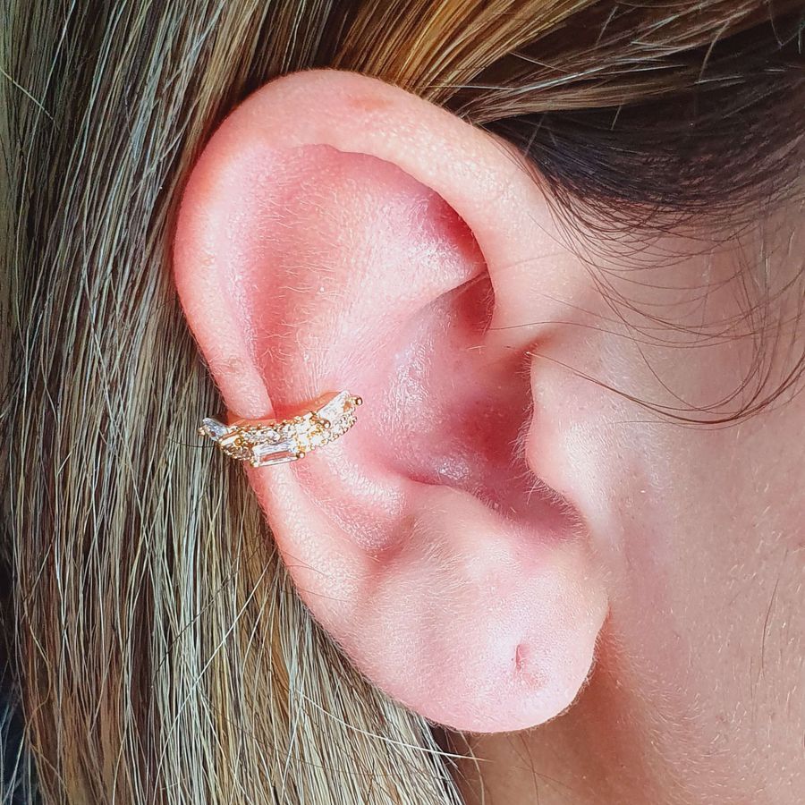 Piercing Fake (Uma Unidade) Zircônia Dourado 