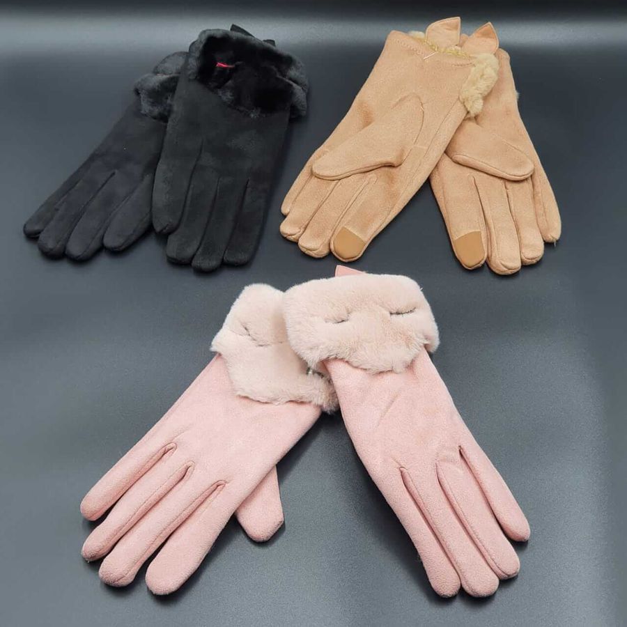 Luva Camurça Feminino Coelho 12 pares