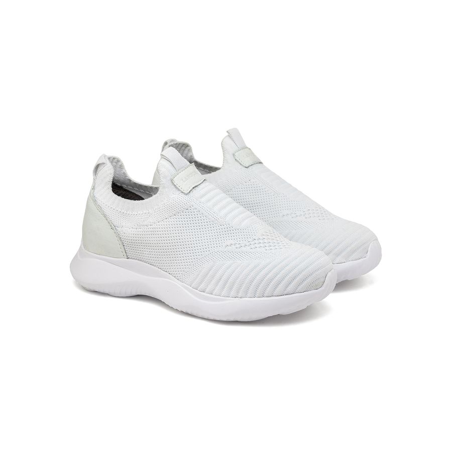Tenis Infantil Laroche Ultra Light Knit - Branco E L