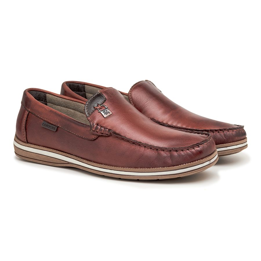 Mocassim Masculino Laroche Arpoador em Couro - Brown