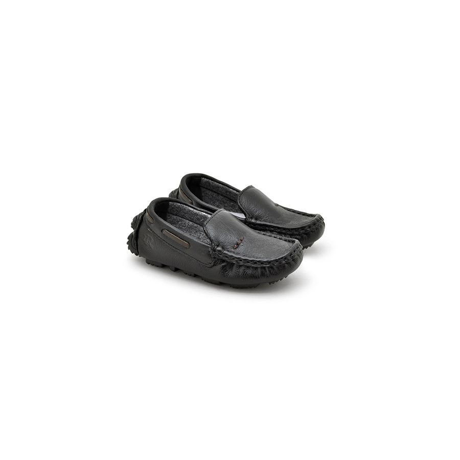 Mocassim Bali Babie de Couro - Preto
