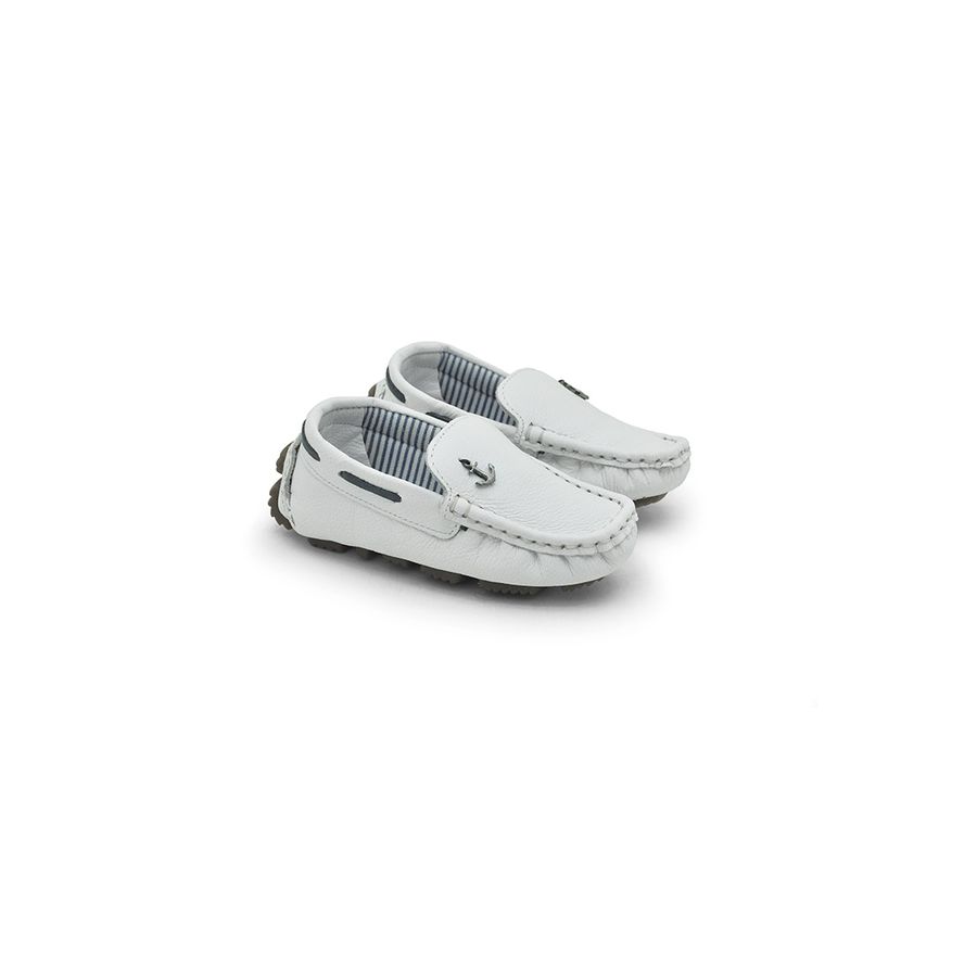 Mocassim Bali Babie de Couro - Branco