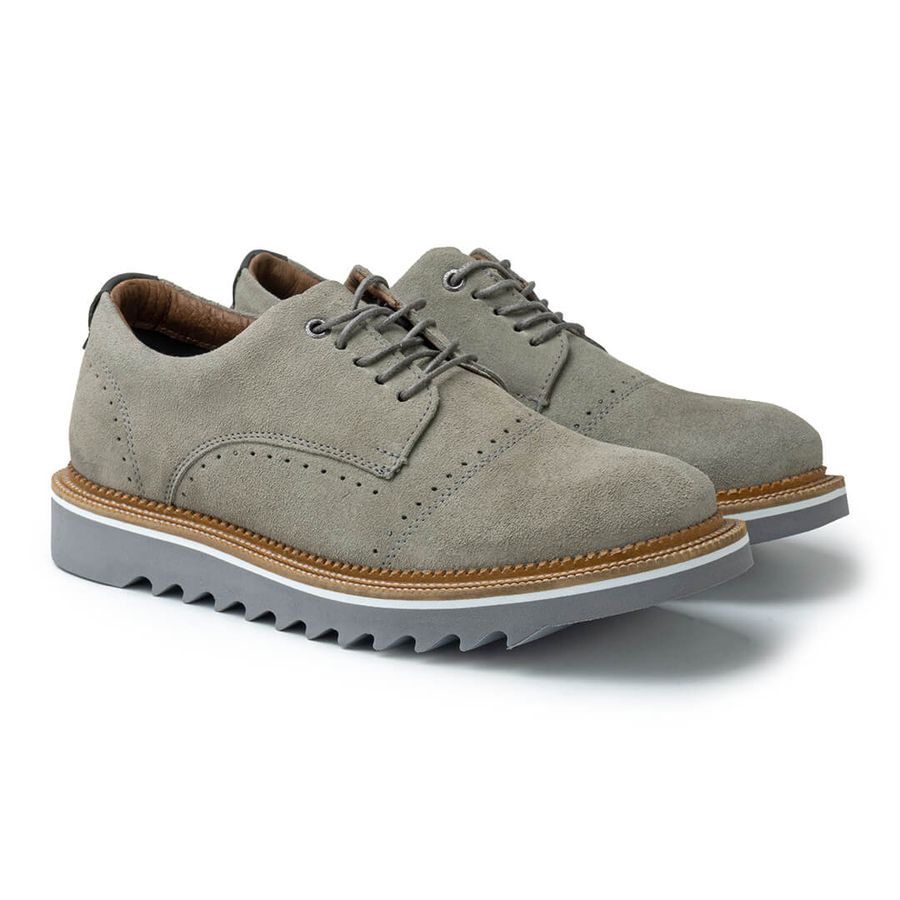 Sapato Casual Bolt Em Couro Legitimo - Cinza
