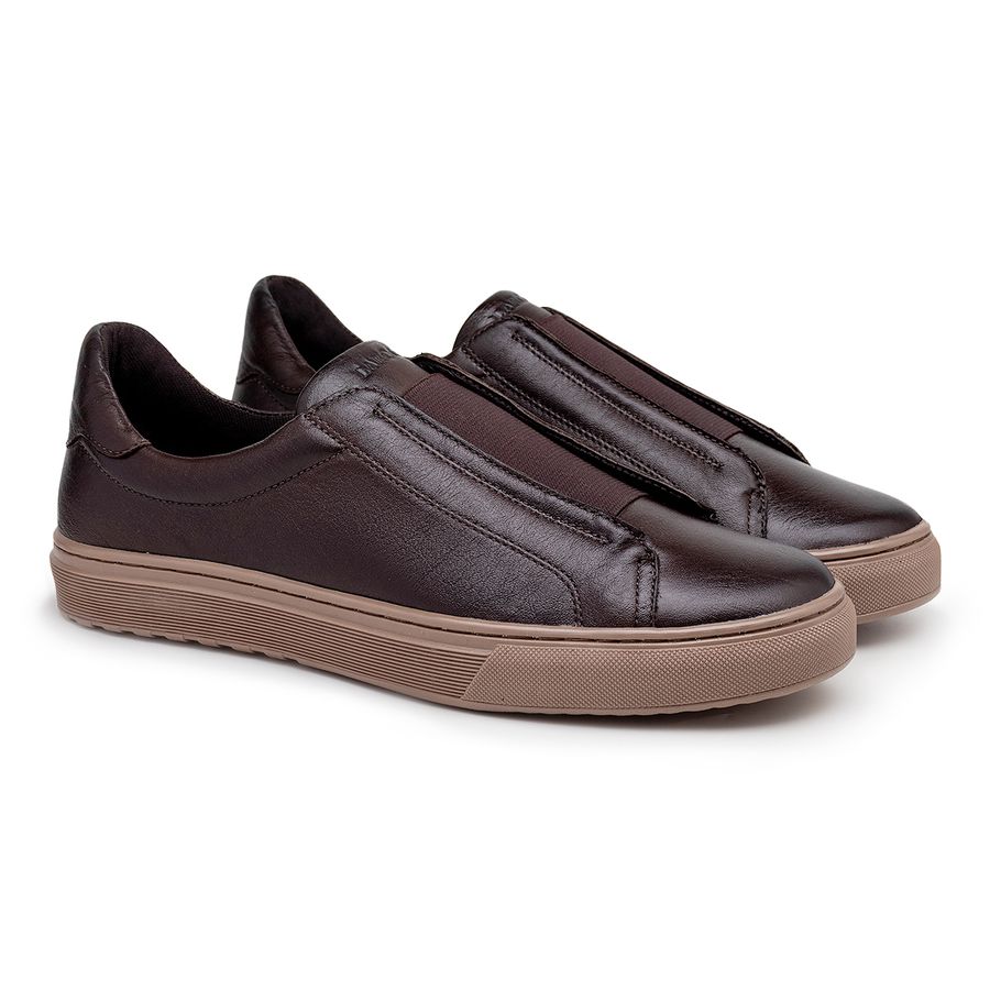 Sapatenis Masculino Laroche Connect em Couro - Café