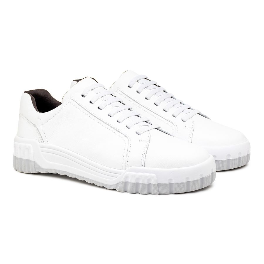 Sapatenis Casual Daytona em Couro - Branco