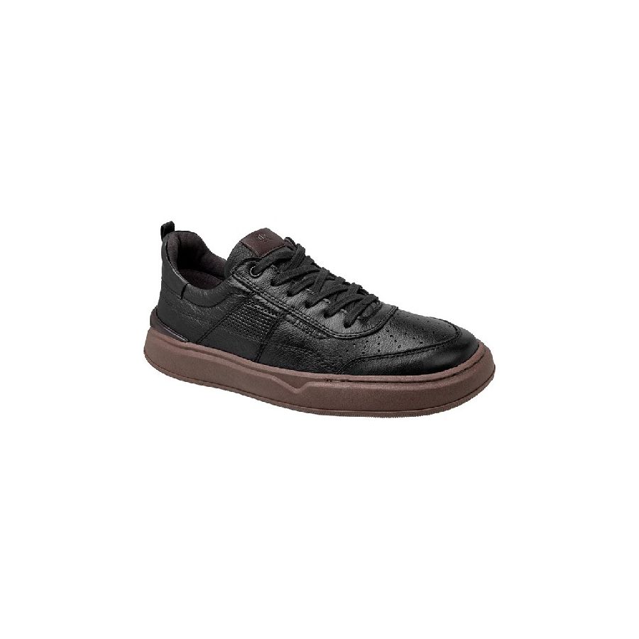 Sapatenis Casual Masculino Dublin em Couro - Preto E L