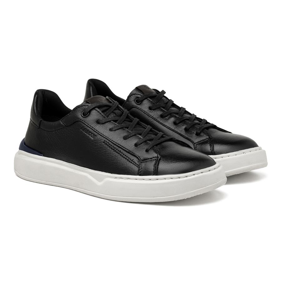 Sapatenis Casual Masculino Dublin em Couro - Preto E L