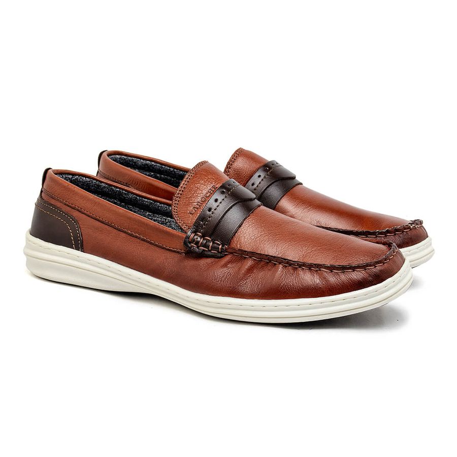 Mocassim Masculino Laroche Ferrara em Couro - Brown