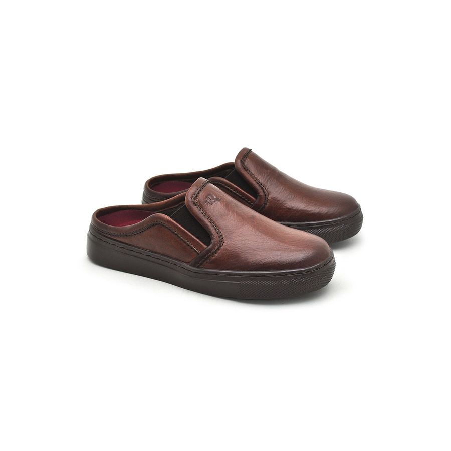 Babuche Infantil Stratus em Couro - Brown