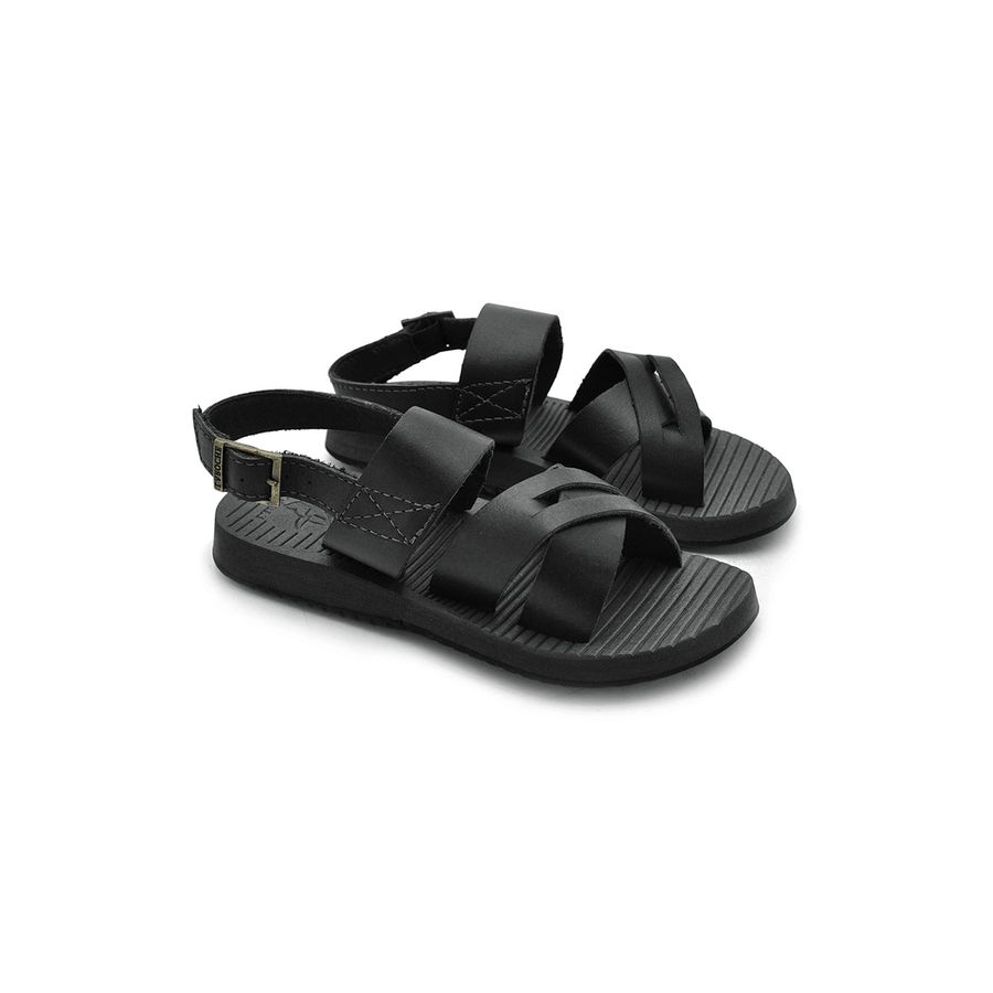Sandália Infantil Toledo em Couro - Preto