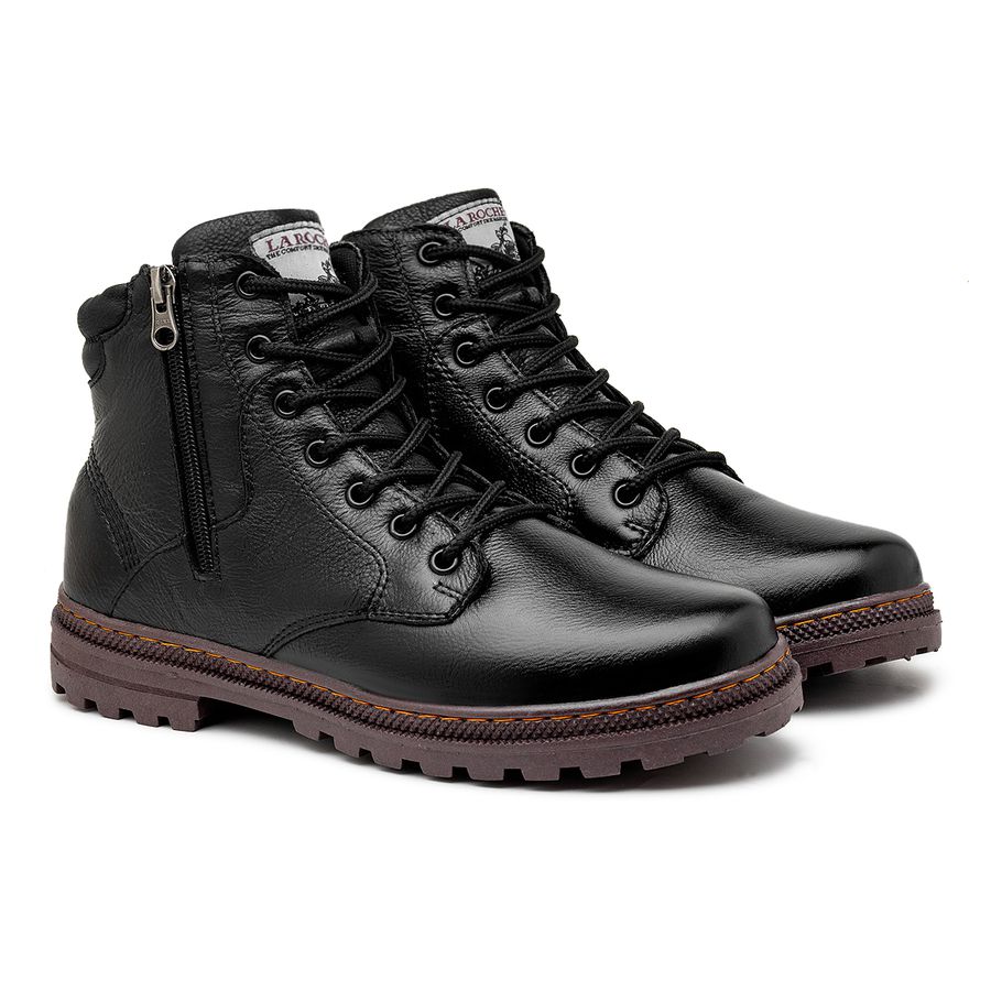 Bota Coturno Masculino Laroche Vacanza em Couro - Preto