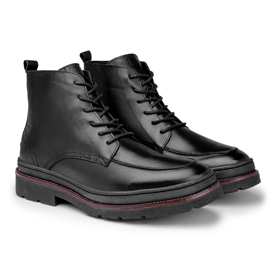 Bota Londres em Couro - Preto