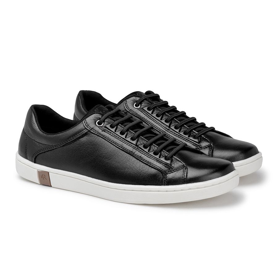 Sapatenis Casual North em Couro - Preto