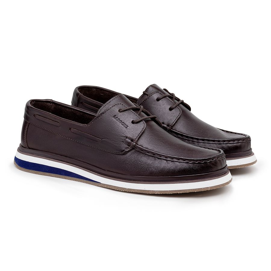Mocassim Docksider Masculino Laroche Oasis em Couro - Café