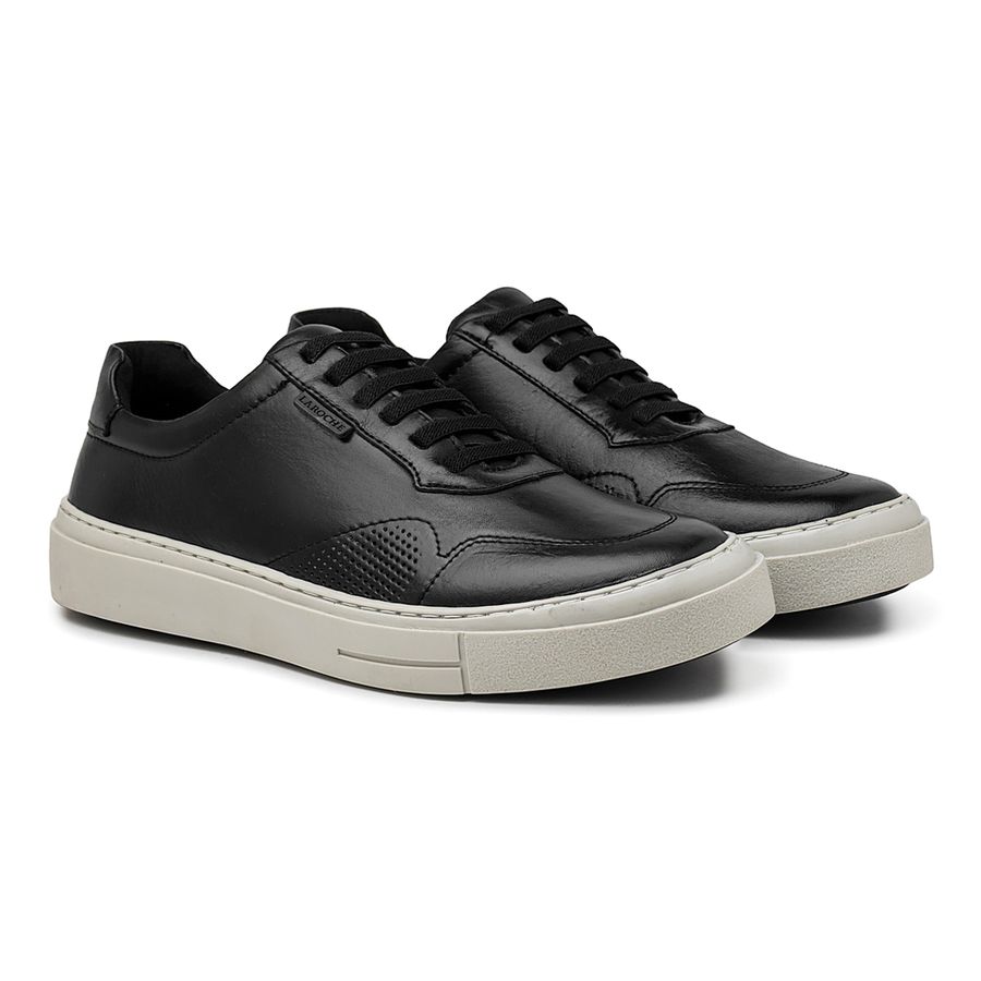 Sapatenis Casual Seul em Couro - Preto