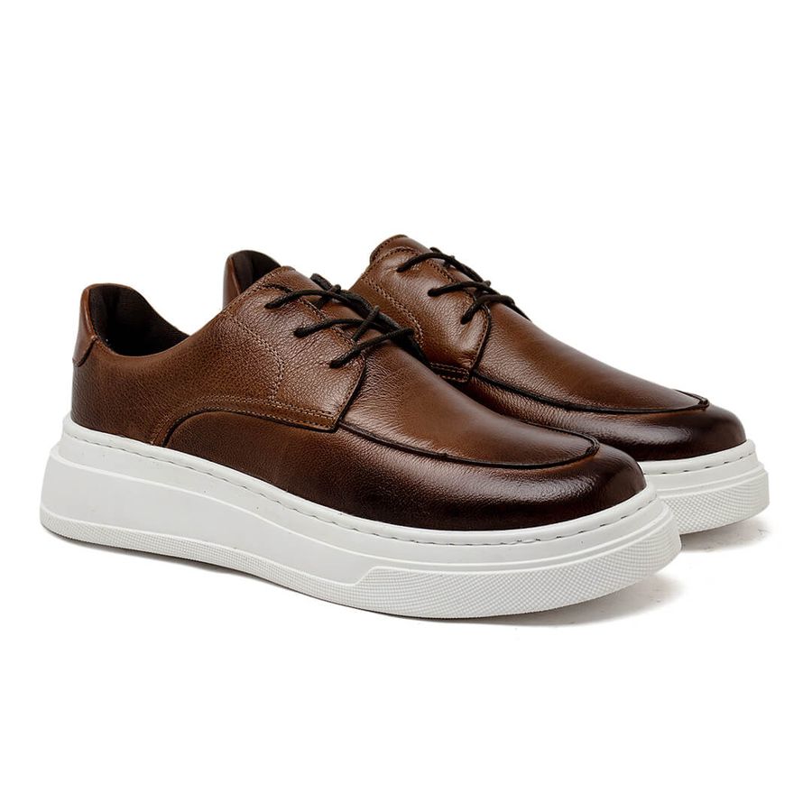 Sapatenis Casual Masculino Laroche Toquio em Couro - Chocolate