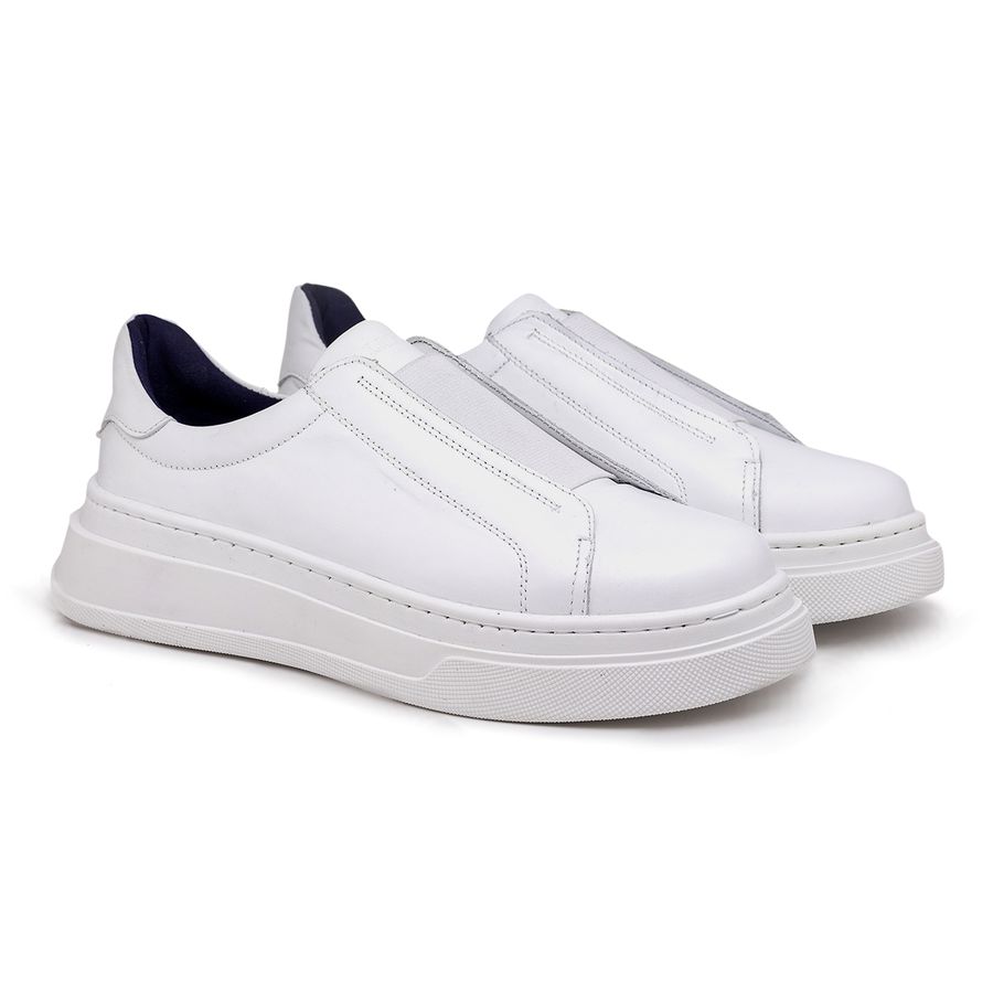 Sapatenis Casual Masculino Laroche Toquio em Couro - Branco