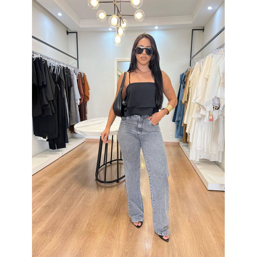 Calça Jeans Preta Estonada