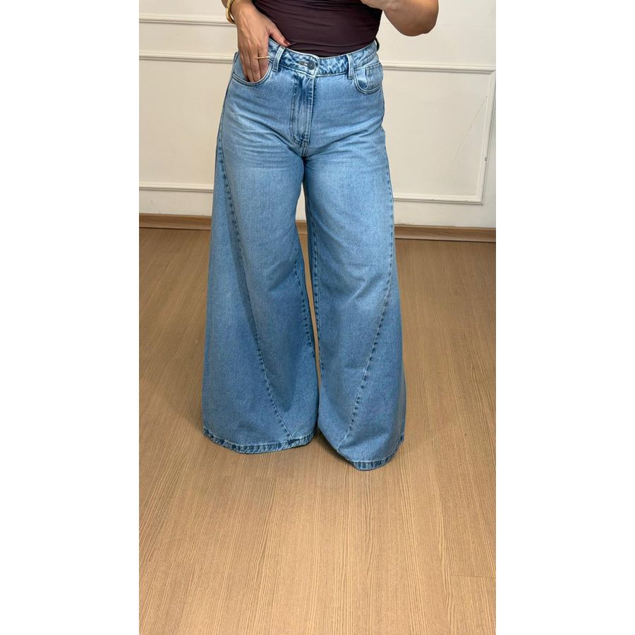 Calça Maxi Flare Jeans 