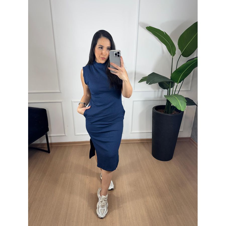 Vestido Muscle Tee Azul Marinho 