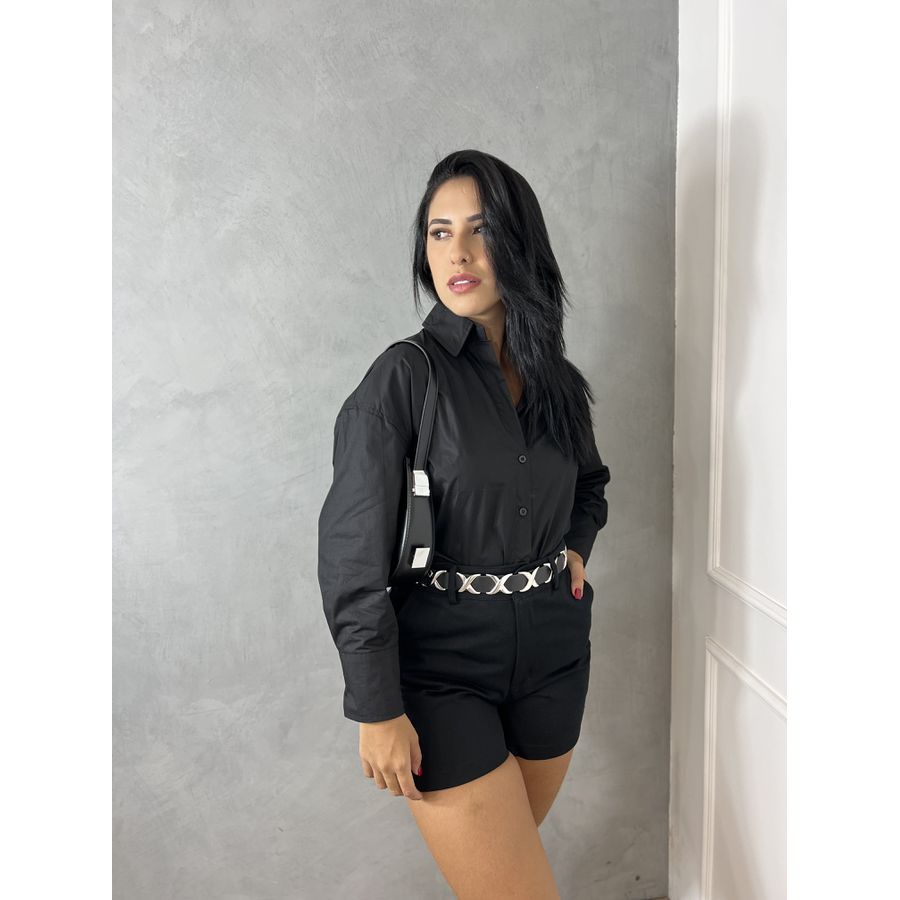 Short Brim Preto