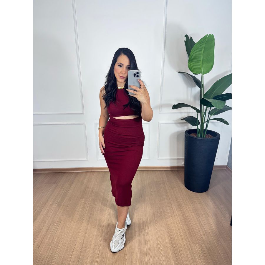 Vestido Lívia Marsala 