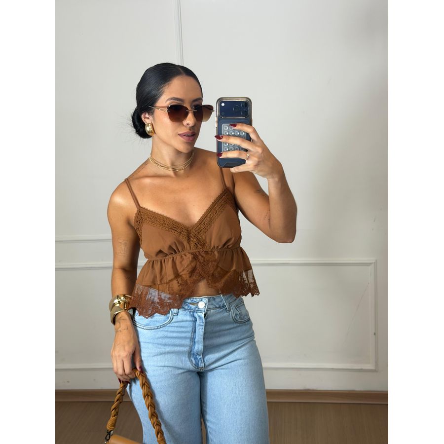 Bata de Renda Marrom