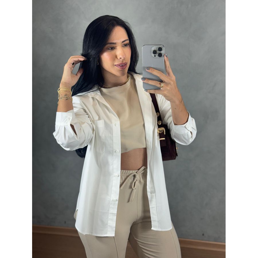 Maxi Camisa Tricoline Branca
