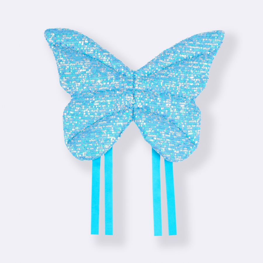 Fantasia Infantil Asa Borboleta Paetê Azul