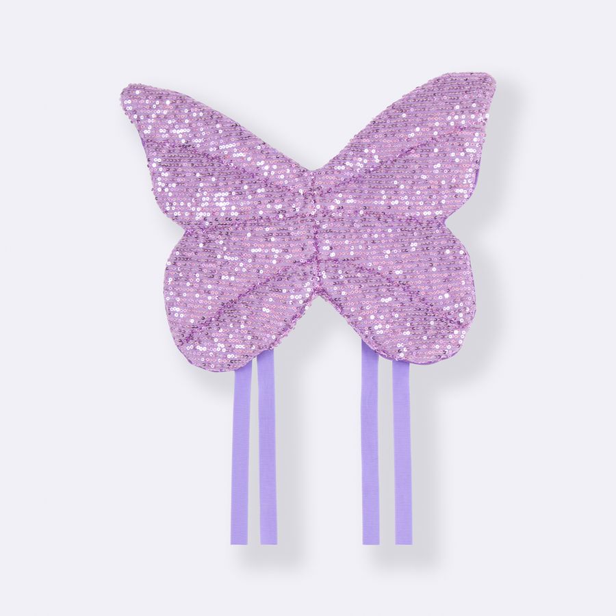 Fantasia Infantil Asa Borboleta Paetê Lilás