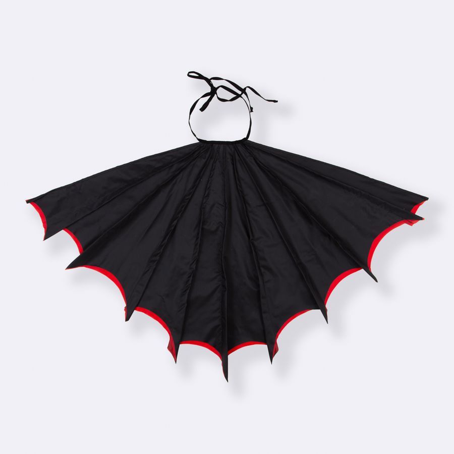 Fantasia asa morcego preto e vermelho