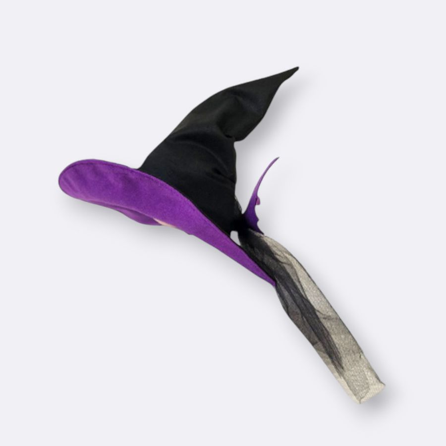 chapéu bruxa preto e roxo
