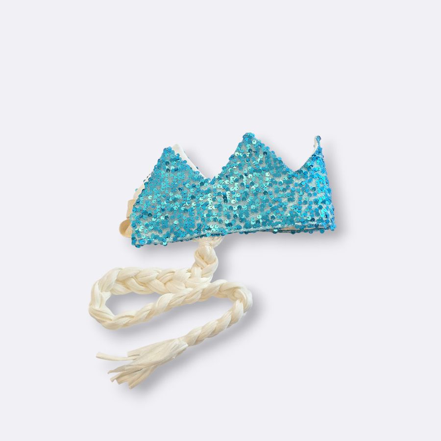 Coroa Com Trança Azul do gelo com trança off white... - Minibossa