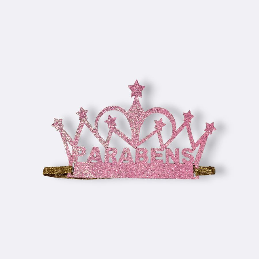 Coroa Parabéns rosa