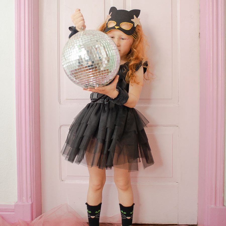 Vestido Body Tutu preto fantasia infantil halloween