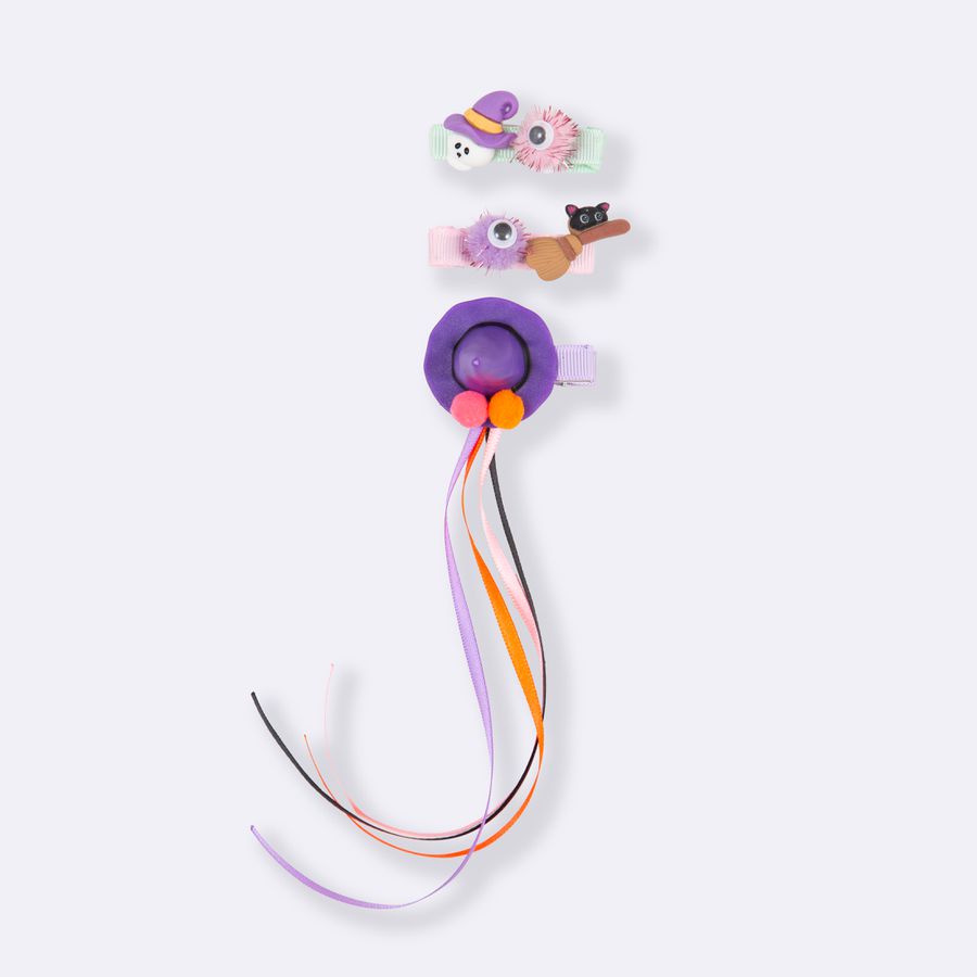Presilhas Trio Halloween Chapéuzinho roxo - Minibossa
