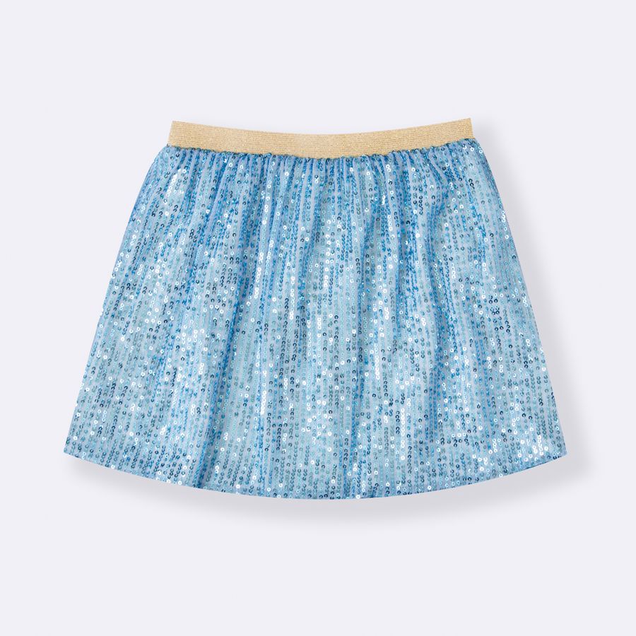 Saia Paetê Azul bebê - Minibossa