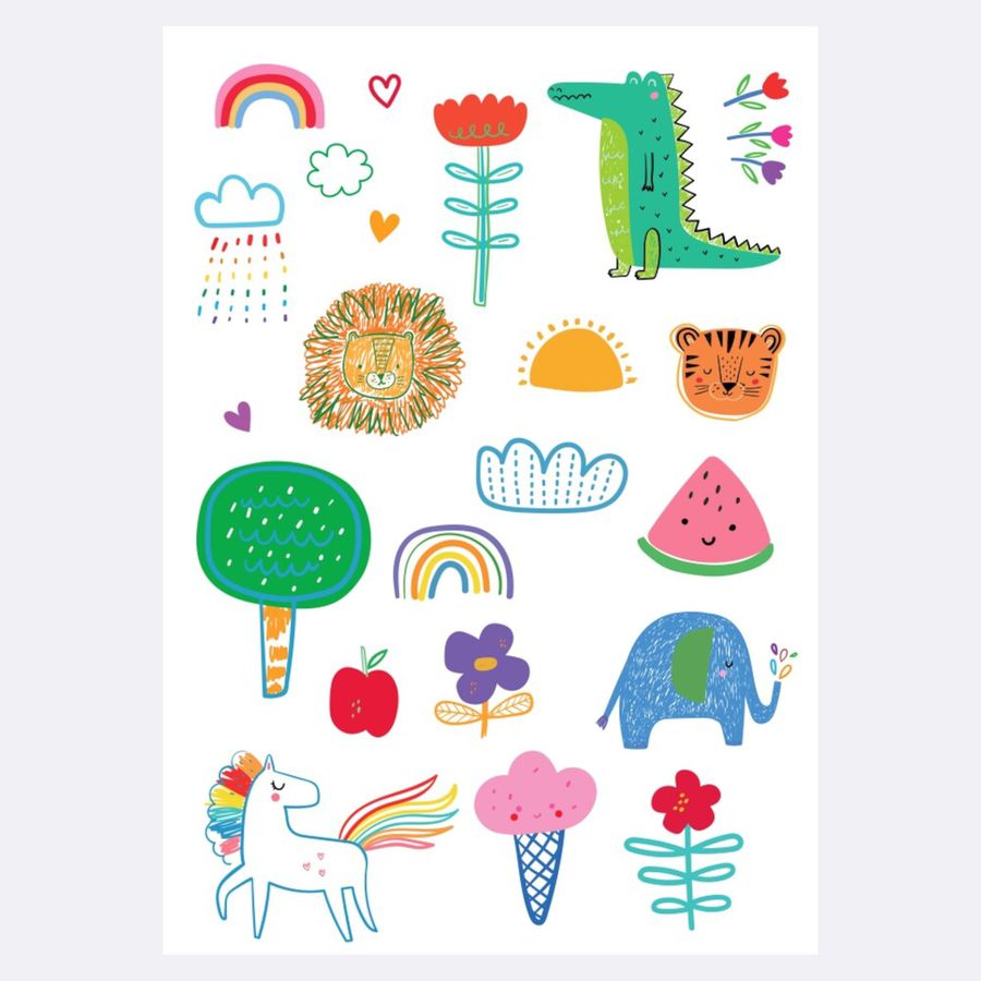 Tatuagem Infantil Temporária Miniaturas Fofas